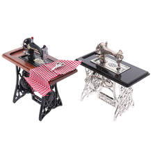 1PC 1:12 Dollhouse Decor Miniature Furniture Wooden Sewing Machine With Thread Scissors Accessories For Dolls House Toys NEW 2024 - buy cheap