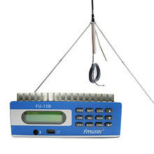 FMUSER FU-15B 10 Вт 15 Вт FM-радио трансмиттер + GP100 1/4 комплект волновой антенны для церкви, автомобиля, дома, конференции, 2024 - купить недорого