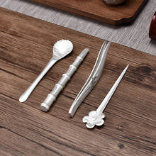 Juego de cucharas de té de plata de ley s999, accesorios para la ceremonia del té, aguja de té, clip, para el hogar, kung fu, regalo 2024 - compra barato