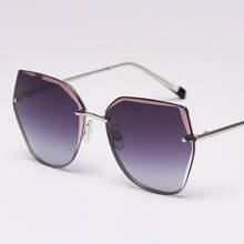 Óculos de sol de verão moda feminina glam shades óculos polarizados para condução tendências sem aro gradiente óculos de sol quadrados 2024 - compre barato