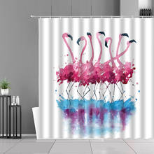 Flamingo Shower Curtains Tropical Animal Print Bathroom Decor Hanging Curtain Waterproof Polyester Home Decoration Bath Screen 2024 - buy cheap