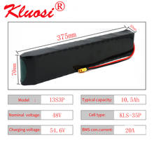 Kluosi 48v 10.5ah 10ah 13s3p 11ah 54.6v bateria de lítio recarregável embutido 20a porta comum bms 750w scooter ebike motor 2024 - compre barato