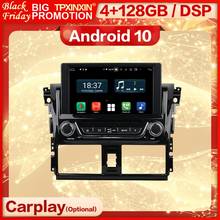 4 + 128g carplay 2 din android tela multimídia receptor estéreo para toyota yaris 2013 2014 2015 wifi rádio unidade de cabeça do jogador áudio 2024 - compre barato