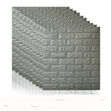 Pegatinas de pared de ladrillo 3D para niños y sala de estar, papel tapiz de autoespuma impermeable para decoración de paredes, 77x70cm, 10 Uds. 2024 - compra barato