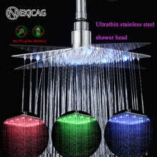 Bathroom Ultrathin LED Shower Faucet Head Stainless Steel 16" 20" Chrome Finish Rainfall only Shower Head Spray 2024 - buy cheap