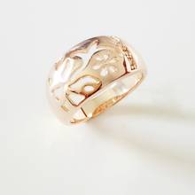 Nova chegada feminino anéis 585 rosa cor de ouro feminino jóias moda forma flor branco zircão cúbico anéis de casamento 2024 - compre barato