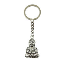 Factory Price Tathagata Meditate Buddha Pendant Key Ring Metal Chain Silver Color Men Car Gift Souvenirs Keychain Dropshipping 2024 - buy cheap