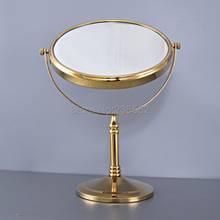 Espejo de maquillaje de 8 pulgadas de latón, espejo de aumento de 3X/1X, espejo cosmético de doble cara dorado, espejo de mesa para tocador Lba641 2024 - compra barato