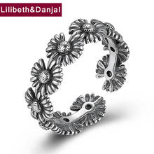 Daisy Tail Ring 100% Real 925 Sterling Silver Chrysanthemum Flower Adjustable Ring Jewelry Women anillos mujer 2020 Arrival R08 2024 - buy cheap