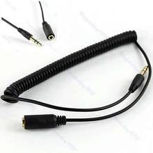 83XC-conector macho a hembra, conector M/F de 3,5mm para auriculares estéreo, Cable de extensión en espiral de Audio 2024 - compra barato