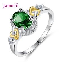 Anillo de compromiso con cristales de rubí y Circonia cúbica para mujer, Piercing de compromiso, joyería de plata 925, regalo 2024 - compra barato