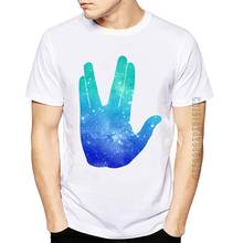 Summer Fashion tops Live Long Prosper Men T-Shirt Spock galaxy tee shirt Funny 100% Cotton T-shirts Streetswear Style 2024 - buy cheap