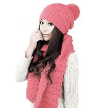 Winter Hat Scarf Fashion Knit Crochet Beanies Cap Hats For Women Warm Scarf And Hat Twist Knitted Hat Beanies 2024 - buy cheap