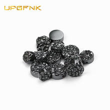 UPGFNK Natural Stone Carving Coin Black Hematite beads Flat round Spacer Loose beads For Jewelry making bracelet DIY 8/10/12MM 2024 - buy cheap