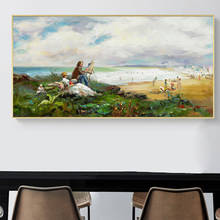 Картина на холсте Клод Моне, пасторальный пейзаж, принт маслом, постер для гостиной, украшение для дома 2024 - купить недорого