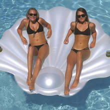 2022 New Hot Inflatable Shell Pool Float White Shell Swimmming Pool With Handle Scallop Row Aqua Lounger Floating Raft Swim Ring 2024 - buy cheap