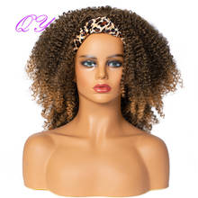 QY-Diadema de pelo sintético para mujer africana, peluca marrón degradado, turbante de leopardo, pelo de fibra de alta temperatura 2024 - compra barato