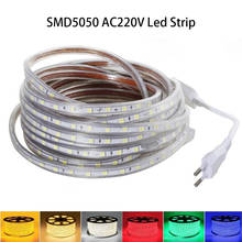 LED Strip AC220V Waterproof Flexible Neon Light Outdoor IP67 2M/5M/10M/15M Blue/Yellow/Warm White Ribbon DIY Home Decor 5050SMD 2024 - buy cheap