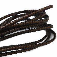 Cordas trançadas de couro preto e marrom, acessórios faça você mesmo de cordas de couro 2024 - compre barato