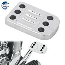 Motorcycle CNC Large Foot Pegs Footrest 1PC Brake Pedal Pad Cover Chrome For Harley Touring Dyna Fatboy Softail FLHR FLHT FLHX 2024 - buy cheap