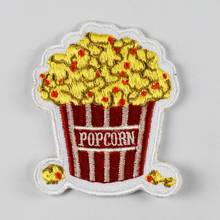 Popcorn Food mini Patch Embroidery Badge cartoon applique iron on patches for Jeans Bag Cap T-shirt Clothes Sewing Decoration 2024 - buy cheap