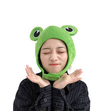 Novelty Funny Big Frog Eyes Cute Cartoon Plush Hat Toy Green Full Headgear Cap Cosplay Costume Party Dress Up Photo Prop Novelty 2024 - buy cheap