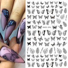 1 Pc Butterflies Sliders 3D Nail Sticker Geometric Beautiful Nail Transfer Decals DIY Summer Nail Art Decoration Manicures 2024 - buy cheap