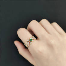 Роскошный зеленый цирконий Кольца для женщин палец ювелирные изделия красивые подарки для вечерние на день рождения и свадьбу 2021 Новое кольцо оптовая продажа 2024 - купить недорого