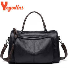 Yogodlns Vintage Winter Handle Bag Women 2022 New Soft PU Leather Handbag Large Capacity Crossbody Bag Travel Business Hand Bag 2024 - buy cheap