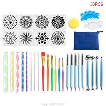 35pcs Mandala Dotted Tools Set for Painting Stone Ceramic Multifunction Paint Stencil Point Brush Pen S28 20 Dropship 2024 - buy cheap