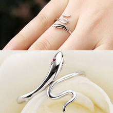 Hot 925 Sterling Fashion Silver Lady Ring Finger Opening Adjustable Snake New Fashion Jewelry for Women birthday Gift 2024 - buy cheap