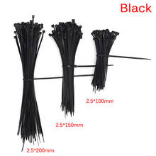 100pcs Black Self Locking Cable Tie High Quality Nylon Fasten Zip Wire Wrap Strap 2.5mm*200mm/2.5mm*150mm/2.5*100mm 2024 - buy cheap