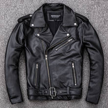 Classic Motorcycle Genuine Leather Jacket For Men Cheap Price Biker Leather Jacket Real Leather 2024 - buy cheap