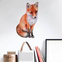 mamalook Hand Drawn Fox Wall Sticker Home Wall Decor Living Room Decor Creative Animals Wall Paper Self Adhesive Art Decals 2024 - buy cheap