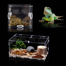 Transparent Terrarium Reptile Breeding Box Desktop Safe Breathable Acrylic Feeding Tank For Spider Scorpion Lizard Turtle 2024 - buy cheap