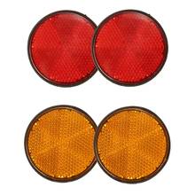 2Pcs Round Red Reflector Universal for Motorcycle ATV 5.6x0.8cm & 2 x 2Inch Round Orange Reflectors Universal 2024 - buy cheap