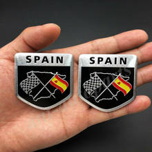 Insignia de emblema de coche con bandera española, calcomanías adhesivas de Metal para motocicleta, carenado, 2 uds. 2024 - compra barato