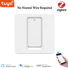 Tuya Smart Zigbee EU Switch WiFi Wall Light Switch 1/2/3 Gang APP Wireless Control No Neutral Wire Required Push Button Switch 2024 - buy cheap