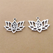 150Pcs/lot Cute Lotus Charms 20x16MM 3D Flower Charms Lucky Protection Jewelry Findings 2024 - buy cheap