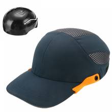 Boné de segurança com listras refletoras, chapéu leve e respirável para construção do local de trabalho, cor preta 2024 - compre barato