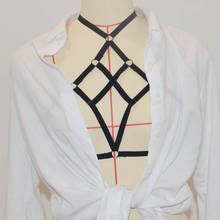 Sutiã cordões com alças, sutiã gótico vazado tipo gaiola elástica para mulheres 2024 - compre barato