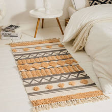 Morocco Cotton Hand Woven Carpet Tufted Tassels Floor Mat Bedroom Tapestry Decorative Blanket Tea Living Room Carpet Area Rug 2024 - buy cheap