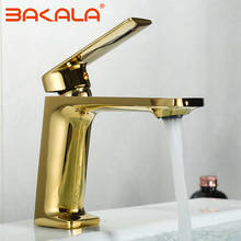 BAKALA Basin Faucet Bathroom Sink Faucet Single Handle Hole Golden Faucet Basin Taps Deck Vintage Wash Hot Cold Mixer Tap Crane 2024 - buy cheap