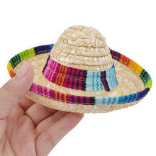 Multicolor Dog Cat Mexican Straw Sombrero Hat Pet Adjustable Buckle Costume Hawaii Style Hat For Dogs Cat Costume Accessories 2024 - buy cheap