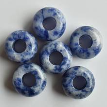 Fashion good quality Natural Sodalite stone round shape big hole beads for jewelry marking 30pcs/lot wholesale free 2024 - buy cheap