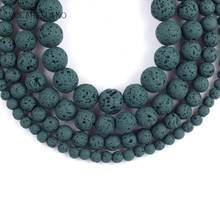 Miçangas redondas para fazer joias, miçangas espaçadoras de 4 a 12mm com pedra de hematita verde escura natural para pulseira fit faça você mesmo acessórios de 15'' 2024 - compre barato