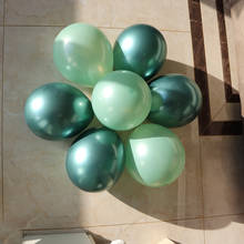 Balão de pérola verde de feijão, balão metálico verde de floresta, 100pc, globos, decoração de festa de aniversário de casamento e evento, 10 polegadas 2024 - compre barato