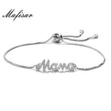 Mafisar 2021 New Fashion "Mama" Charm Bracelet For Women Bracelet & Bangle Adjustable Pulseras Mujer Micro Pave CZ Jewelry Gift 2024 - buy cheap