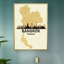 Pintura en lienzo de Bangkok Tailandia, imágenes artísticas de pared, impresiones, decoración del hogar, póster de pared, decoración para sala de estar 2024 - compra barato