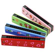 Wooden 16 Hole Fruit Pattern Harmonica Musical Instrument Educational Kids Toy New 2024 - buy cheap